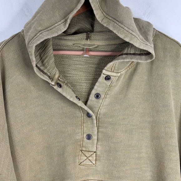 Free People FP Movement Honey Dove Pullover Hoodie L Army Olive Green Oversized - Picture 5 of 15